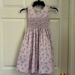 Strasburg  Smocked Purple Dress size 6 Flowers Vintage
